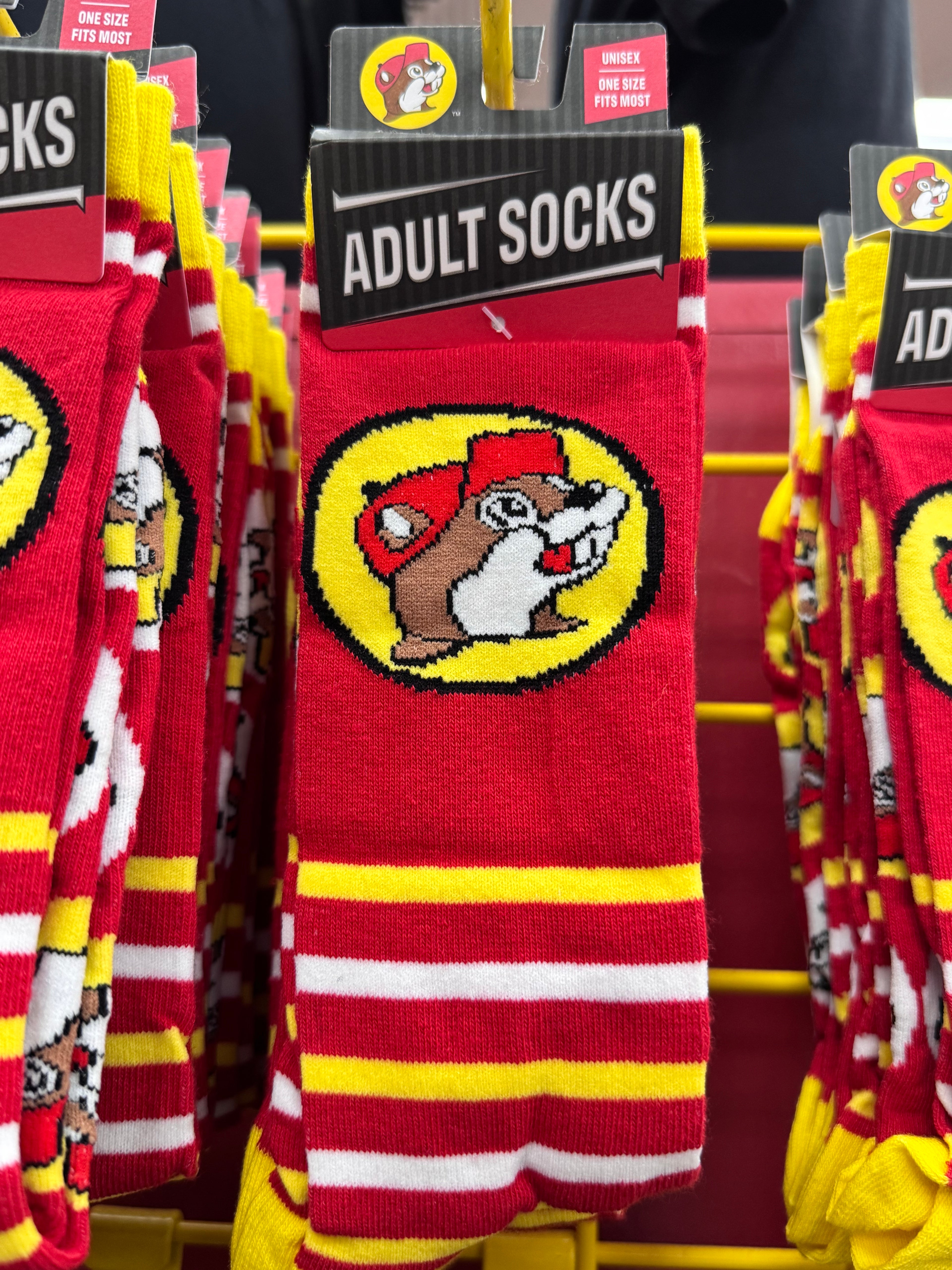 Red Striped Bucee Socks
